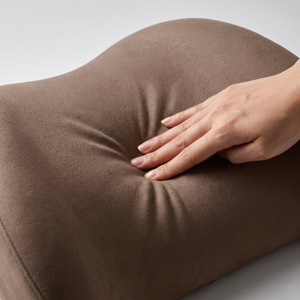 Lumbar support pillow on an office chair